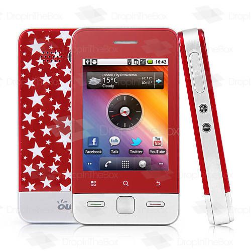 ouku ® mini - 3g andriod 2,2 smartphone com 2,8 polegadas to